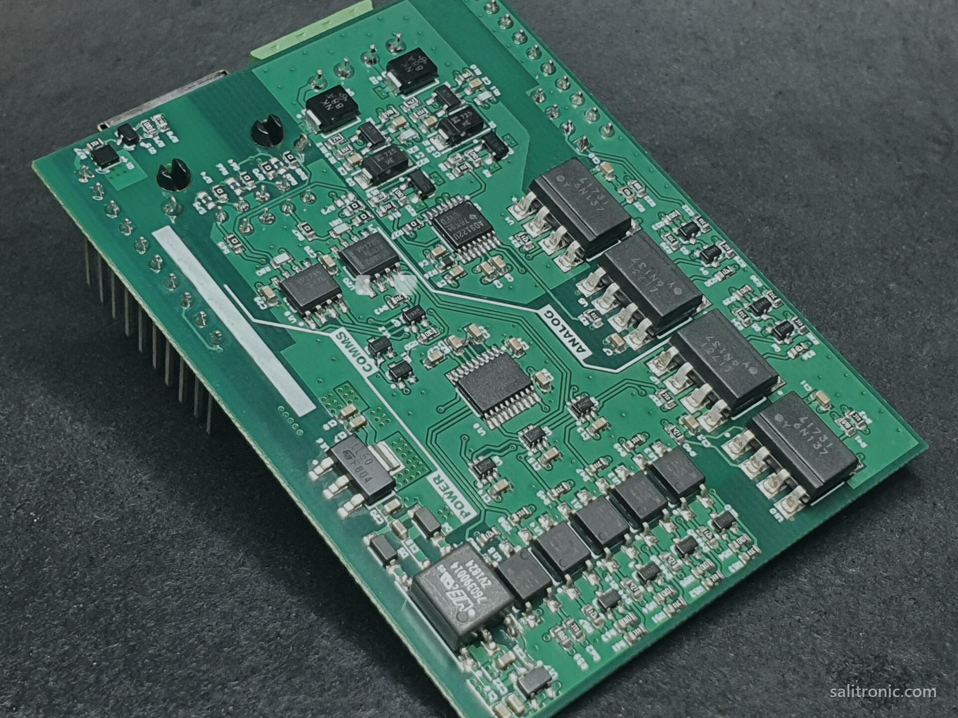 Precision analog PCB under close inspection
